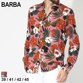 ◆エントリーでさらにポイント+4倍◆バルバ シャツ BARBA メンズ 長袖シャツ プリント フラワー柄 長袖 ブランド トップス 大きいサイズあり BARLIU13P34063