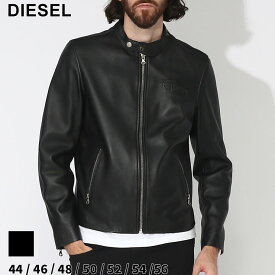 ◆エントリーでさらにポイント+4倍◆ディーゼル レザージャケット DIESEL メンズ ライダースジャケット アウター ロゴ フルジップ クロ 黒 ブランド ジャケット ブルゾン レザー 本革 レギュラーフィット 大きいサイズあり DSA106270AJIR SALE_2_a