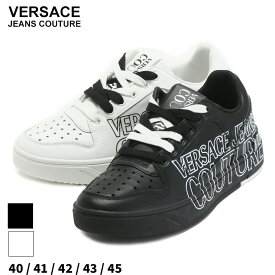 ◆エントリーでさらにポイント+4倍◆ヴェルサーチェ スニーカー VERSACE JEANS COUTURE ベルサーチ メンズ ロゴ レースアップ 白 シロ ,黒 クロ ブランド シューズ 靴 ローカット 大きいサイズあり VC75YA3SJ5ZP346 SALE_4_a