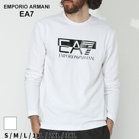 アルマーニ Tシャツ 長袖 メンズ EMPORIO ARMANI EA7 エンポリオアルマーニ ロンT ロゴ プリント クルーネック シロ 白 ブランド トップス レギュラーフィット 大きいサイズあり EA76RPT64PJ03Z