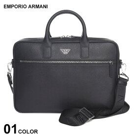 ◆エントリーでさらにポイント+4倍◆アルマーニ バッグ EMPORIO ARMANI エンポリオアルマーニ メンズ ブリーフバッグ イーグル　ロゴ クロ 黒 ブランド 鞄 トート ショルダー ビジネス 再生レザー A4サイズ EAY4P119Y138E SALE_5_a