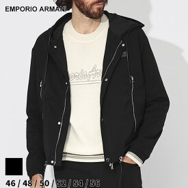 アルマーニ アウター EMPORIO ARMANI エンポリオアルマーニ メンズ ジャケット ロゴ フーデット フルジップ クロ 黒 ブランド ブルゾン パーカー 軽量 大きいサイズあり EA6R1BU21NAMZ SALE_2_a
