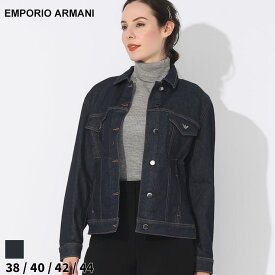 アルマーニ デニムジャケット EMPORIO ARMANI エンポリオアルマーニ レディース Gジャン イーグル ロゴ デニム 紺 ネービー 濃紺 ブランド アウター ブルゾン 大きいサイズあり EAL8N2B822DGSZ SALE_8_a SALE_8_a