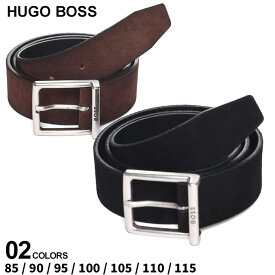 クーポン利用でさらに1000円OFF ヒューゴボス ベルト HUGO BOSS メンズ ビジネスベルト スエード ロゴ クロ 黒 チャイロ 茶色 ブランド フォーマル レザー 大きいサイズあり HB50471322