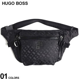 ヒューゴボス バッグ HUGO BOSS メンズ ボディバッグ ウエストポーチ モノグラム ロゴ 総柄 ジップ 黒 クロ ブランド 鞄 レディース HB50499049 SALE_5_a