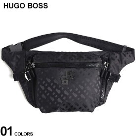 ヒューゴボス バッグ HUGO BOSS メンズ ボディバッグ ウエストポーチ モノグラム ロゴ 総柄 ジップ 黒 クロ ブランド 鞄 レディース HB50499049 2024_vt SALE_5_a SALE_5_a