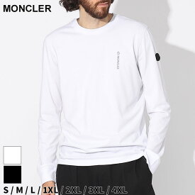 モンクレール Tシャツ 長袖 MONCLER メンズ ロンT ロゴ クルーネック シロ 白 クロ 黒 ブランド トップス レギュラーフィット 大きいサイズあり MC8D0000889A17
