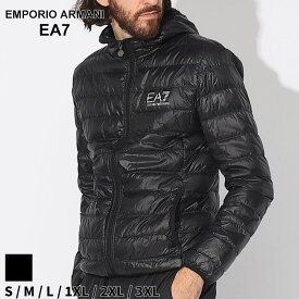 アルマーニ ダウン EMPORIO ARMANI EA7 エンポリオアルマーニ フード メンズ ライトダウン アウター ロゴ 黒 クロ フルジップ ジャケット ブランド ブルゾン パーカー 大きいサイズあり EA78NPB02PN29Z