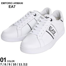 アルマーニ スニーカー EMPORIO ARMANI EA7 エンポリオアルマーニ メンズ ローカットスニーカー ロゴ シロ 白 ブランド シューズ 靴 レザー 大きいサイズあり EA7X8X102XK346