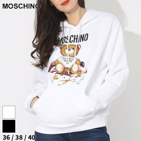 モスキーノ パーカー MOSCHINO レディース フーディー スウェット ベアプリント プルオーバー TAILOR TEDDY 白 シロ 黒 クロ ブランド トップス プルパーカー リラックスフィット 大きいサイズあり MHLA17075528 SALE_8_a