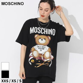 モスキーノ Tシャツ MOSCHINO レディース カットソー 半袖 ベアプリント クルーネック TAILOR TEDDY シロ 白 クロ 黒 ブランド トップス シャツ MHLV07015541 SALE_8_a