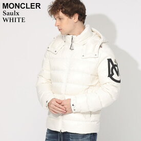 モンクレール ダウンジャケット メンズ MONCLER ダウン ショートダウン ロゴ 白 シロ SAULX ソゥ ブランド アウター ジャケット ブルゾン 光沢 レギュラーフィット 大きいサイズあり MCSAULX3