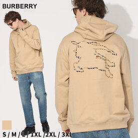 ◆エントリーでさらにポイント+4倍◆バーバリー パーカー BURBERRY メンズ フーディー スウェット バックプリント チェック エンブレム プルオーバー 長袖 ブランド トップス スリムフィット 大きいサイズあり BB8072714