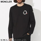 モンクレール Tシャツ 長袖 MONCLER メンズ ロンT ロゴ トリコロール クルーネック クロ 黒 シロ 白 ブランド トップス ルーズフィット 大きいサイズあり MC8D000168390T