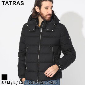 タトラス ダウンジャケット メンズ TATRAS ドミツィアーノ DOMIZIANO ダウン フード着脱 フルジップ ブランド アウター ジャケット ブルゾン 定番 黒 クロ スリムフィット 撥水 大きいサイズあり TRMTAT23A4289