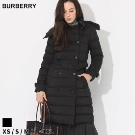 ◆エントリーでさらにポイント+4倍◆バーバリー ダウンコート BURBERRY ダウン レディース ロングダウン ナイロン フーデッド パファーコート 黒 クロ ブランド アウター フード ブルゾン スリムフィット 大きいサイズあり BBL8044680 SALE_8_a