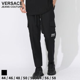 ヴェルサーチェ パンツ VERSACE JEANS COUTURE メンズ カーゴパンツ ロゴ ウエストコード クロ 黒 ブランド ボトムス ロングパンツ 大きいサイズあり ベルサーチ VC75GAA102N0136 SALE_3_a