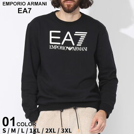 アルマーニ トレーナー EMPORIO ARMANI EA7 エンポリオアルマーニ メンズ スウェット 裏起毛 ロゴ プリント クルーネック クロ 黒 ブランド トップス プルオーバー 長袖 大きいサイズあり EA76RPM16PJSLZ sale_1_e