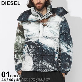ディーゼル アウター DIESEL メンズ ジャケット プラネットカモ フード着脱 総柄 フルジップ 中綿 ブランド ブルゾン フード 大きいサイズあり DSA110130LHAG