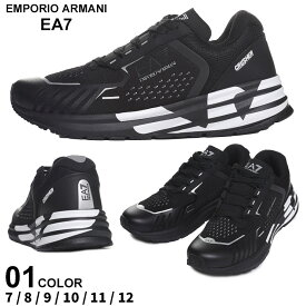 アルマーニ スニーカー EMPORIO ARMANI EA7 エンポリオアルマーニ メンズ ローカットスニーカー ロゴ イーグル メッシュアッパー 黒 クロ ブランド シューズ 靴 スポーツ 大きいサイズあり EA7X8X094XK239