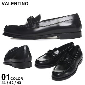 ヴァレンティノ ローファー VALENTINO メンズ シューズ Vロゴチェーン クロ 黒 ブランド 靴 ビジネス フォーマル 革靴 レザー 大きいサイズあり VL3Y2S0G03GIS