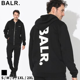 ボーラー パーカー BALR. メンズ ジップパーカー スウェット ロゴ バックプリント フルジップ Q-SERIES ZIP BIG LOGO 黒 クロ ブランド トップス 長袖 セットアップ対応 大きいサイズあり BA12671023JP SALE_1_e