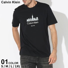 カルバンクライン Tシャツ Calvin Klein メンズ カットソー 半袖 NYプリント クルーネック クロ 黒 ブランド トップス シャツ 大きいサイズあり レディース CK40HM864 SALE_1_e