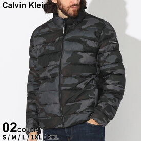 クーポン利用でさらに1000円OFF カルバンクライン アウター Calvin Klein メンズ ジャケット スタンド フルジップ 中綿 黒 クロ カモフラ 迷彩 ブランド ブルゾン 秋冬 大きいサイズあり CKCM355297