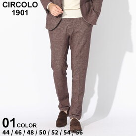 チルコロ パンツ CIRCOLO 1901 メンズ スラックス ストレッチ ミニチェック ブランド ボトムス ロングパンツ セットアップ対応 大きいサイズあり CICN4115
