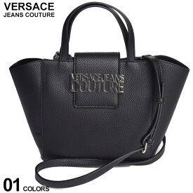 ヴェルサーチェ バッグ VERSACE JEANS COUTURE レディース ハンドバッグ ショルダーバッグ ロゴ 2WAY ミニポーチ付き 黒 クロ ブランド 鞄 トートバッグ ミニバッグ ベルサーチ VCL75VA4BB5