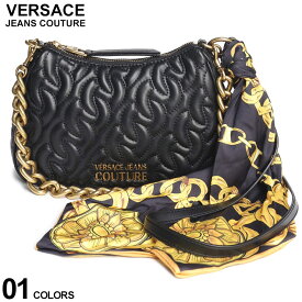 ヴェルサーチェ バッグ VERSACE JEANS COUTURE レディース ショルダーバッグ ハンドバッグ ロゴ 2WAY スカーフ チェーン キルティングバッグ クロ 黒 ブランド 鞄 ホーボーバッグ ハーフムーン ベルサーチ VCL75VA4BA6