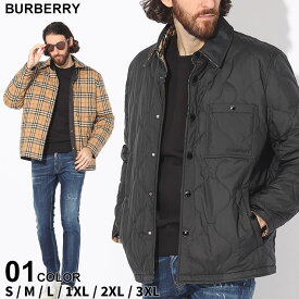 バーバリー ジャケット BURBERRY メンズ アウター チェック キルティング リバーシブル オーバーシャツ 黒 クロ ブランド ブルゾン 秋冬 リラックスフィット 大きいサイズあり BB8049139