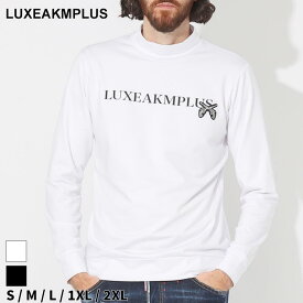 リュクスエイケイエムプラス Tシャツ 長袖 LUXEAKMPLUS メンズ ロンT モックネック ロゴ ハイネック roarコラボ 黒 クロ 白 シロ ブランド トップス 裏フリース 裏起毛 吸水速乾 大きいサイズあり LALAT23027R SALE_1_a