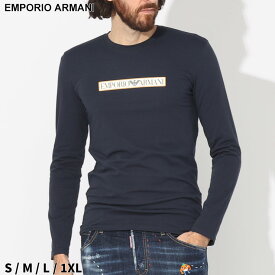アルマーニ Tシャツ 長袖 EMPORIO ARMANI エンポリオアルマーニ メンズ ロンT ロゴ 紺 ネイビー ブランド トップス 大きいサイズあり EAU1110233F517