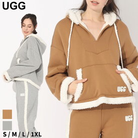 クーポン利用でさらに1000円OFF UGG パーカー アグ レディース プルパーカー スウェット フーディー ロゴ 裏ボア プルオーバー Sharonn Bonded Fleece Pullover チャイロ 茶色 グレー セットアップ対応 ブランド トップス フリース フード 大きいサイズあり UGGL1144457