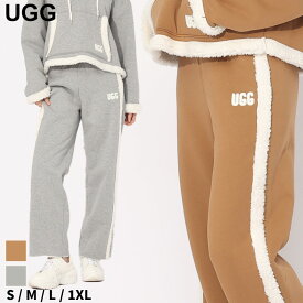 UGG パンツ アグ レディース ボアパンツ スウェット 裏ボア ロゴ ロングパンツ Bonded fleece pant 茶色 チャイロ グレー セットアップ対応 ブランド ボトムス 大きいサイズあり UGGL1144501