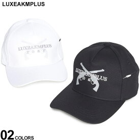 リュクスエイケイエムプラス キャップ メンズ LUXEAKMPLUS roar 刺繍×プリント ブランド 黒 クロ 白 シロ 男性 帽子 ゴルフ ベースボールキャップ ジップポケット ロゴ コラボ LALAZ23026R