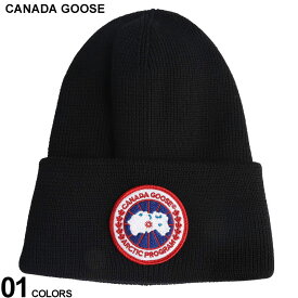 カナダグース ニットキャップ メンズ CANADA GOOSE 黒 クロ ウール ロゴワッペン ブランド 男性 帽子 ニット帽 ビーニー メリノウール ロゴ レディース CG6936M