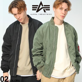 ALPHA INDUSTRIES INC (アルファインダストリーズ) フルジップ ミリタリージャケット BONDING MA-1メンズ 男性 トップス アウター ジャケット ブルゾン ジャンパー TA1616201