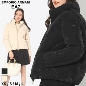 ◆エントリーでさらにポイント+4倍◆アルマーニ アウター EMPORIO ARMANI EA7 エンポリオアルマーニ レディース ロゴ スタッズ 中綿ジャケット 黒 クロ ベージュ ブランド ブルゾン スタンド ボンバージャケット 大きいサイズあり EA7L6RTB34TNDMZ