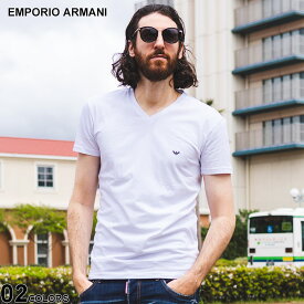 アルマーニ Tシャツ EMPORIO ARMANI エンポリオアルマーニ メンズ アンダー 半袖 ロゴ Vネック アンダーTシャツ シロ 白 クロ 黒 ブランド トップス インナー シャツ 定番 大きいサイズあり EAU110810CC729