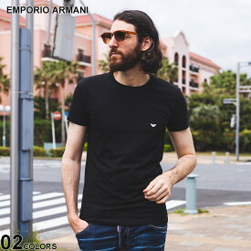 ◆エントリーでさらにポイント+4倍◆アルマーニ Tシャツ EMPORIO ARMANI エンポリオアルマーニ メンズ アンダー 半袖 ロゴ クルーネック アンダーTシャツ 白 シロ 黒 クロ ブランド トップス インナー シャツ 大きいサイズあり 定番 EA111035CC729 SALE_1_a