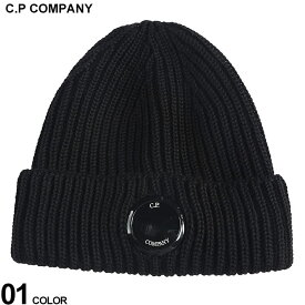 シーピーカンパニー ニット帽 C.P COMPANY メンズ ビーニー ニットキャップ ロゴ ウール ブランド クロ 黒 CP15CMAC272A