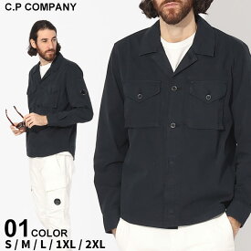 シーピーカンパニー シャツ C.P COMPANY メンズ 長袖シャツ ポケット オープンカラー 紺 ネイビー ブランド トップス 無地 コットン 大きいサイズあり CP15CMSH163A SALE_2_a