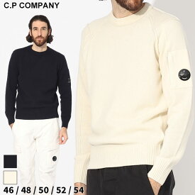 シーピーカンパニー ニット C.P COMPANY メンズ セーター ロゴ クルーネック シロ 白 紺 ネイビー ブランド トップス プルオーバー ウール混 大きいサイズあり CP15CMKN087A