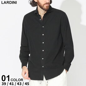 ラルディーニ シャツ LARDINI メンズ コーデュロイシャツ ホリゾンタルカラー 長袖 シャツ 黒 クロ ブランド トップス コットン 秋冬 大きいサイズあり LDALBO2C1763