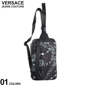 ヴェルサーチェ バッグ VERSACE JEANS COUTURE メンズ ボディバッグ ショルダー プリント ジップ クロ 黒 ブランド 鞄 ベルサーチ VC75YA4B8LZS930