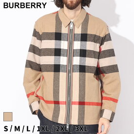 バーバリー シャツ BURBERRY メンズ アウター チェック オーバーシャツ ブランド ブルゾン 長袖 オーバーサイズフィット ウール コットン 大きいサイズあり BB8050135