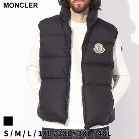 モンクレール ダウン メンズ MONCLER ダウンジャケット ALMAZ アルマズ ジレ BIGワッペン 黒 クロ ブランド アウター スタンド 防寒 軽量 ルーズフィット 大きいサイズあり MCALMAZ3