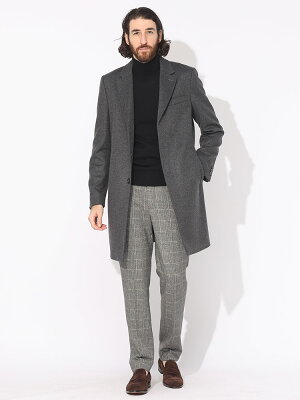 【10000円引きクーポン配布中】ヒューゴボス コート HUGO BOSS メンズ チェスターコート シングル グレー 紺 ネービー 黒 クロ ブランド アウター ビジネス フォーマル カシミヤ混 大きいサイズありHBHYDE10252595